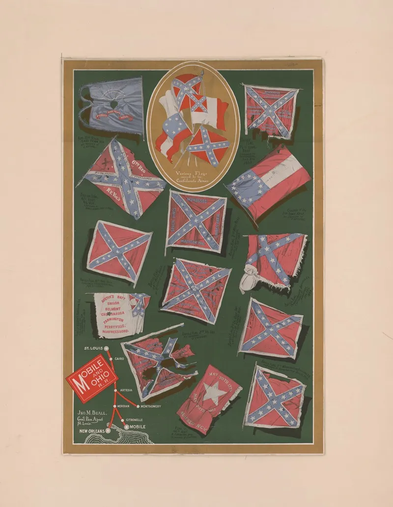 Various Flags Carried By The Confederate Armies 2 Wall Art by Buxton &amp; Skinner - High-Resolution Digital Print