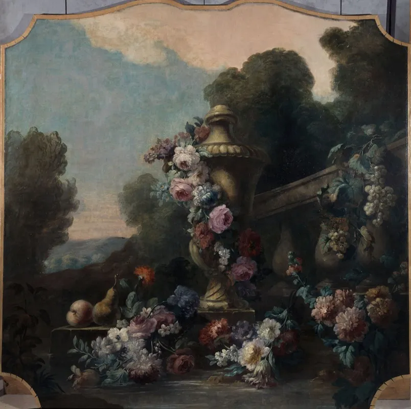 Vase Fleurs Et Fruits Dans Un Paysage 2 Wall Art by Félix Boutreux - High-Resolution Digital Print