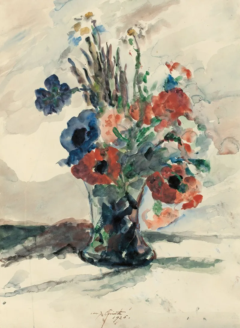 Vase Mit Blumen 2 Wall Art by Lovis Corinth - High-Resolution Digital Print