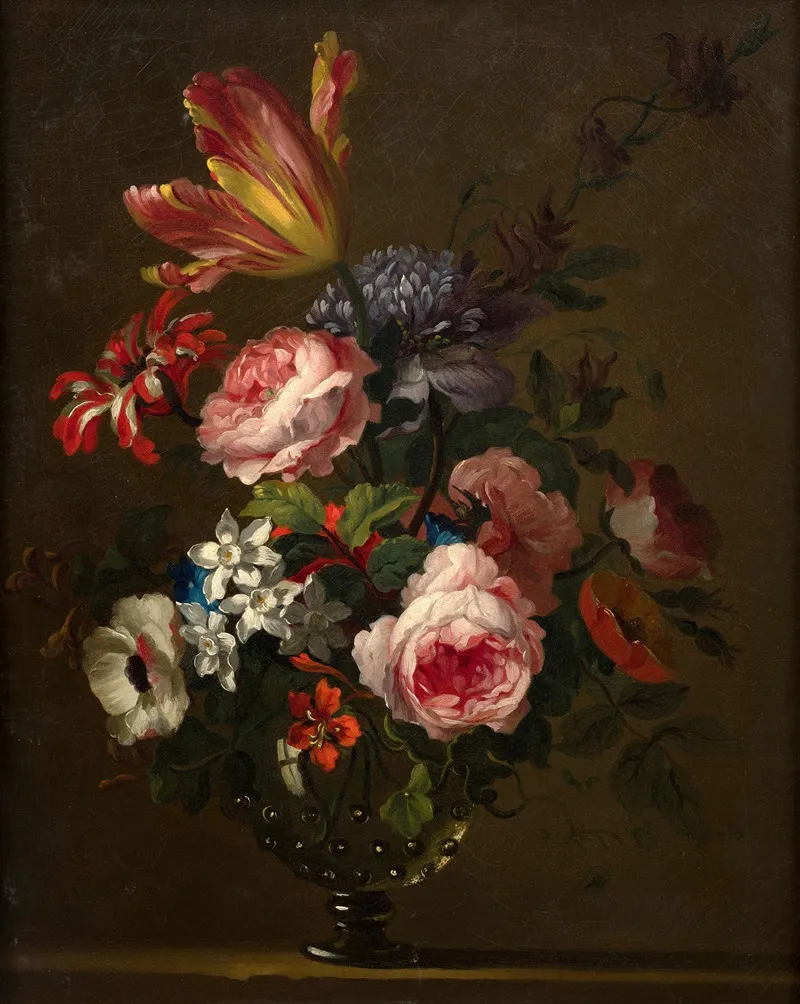 Vase Of Flowers 19 Wall Art by Jean-Baptiste Blain De Fontenay - High-Resolution Digital Print