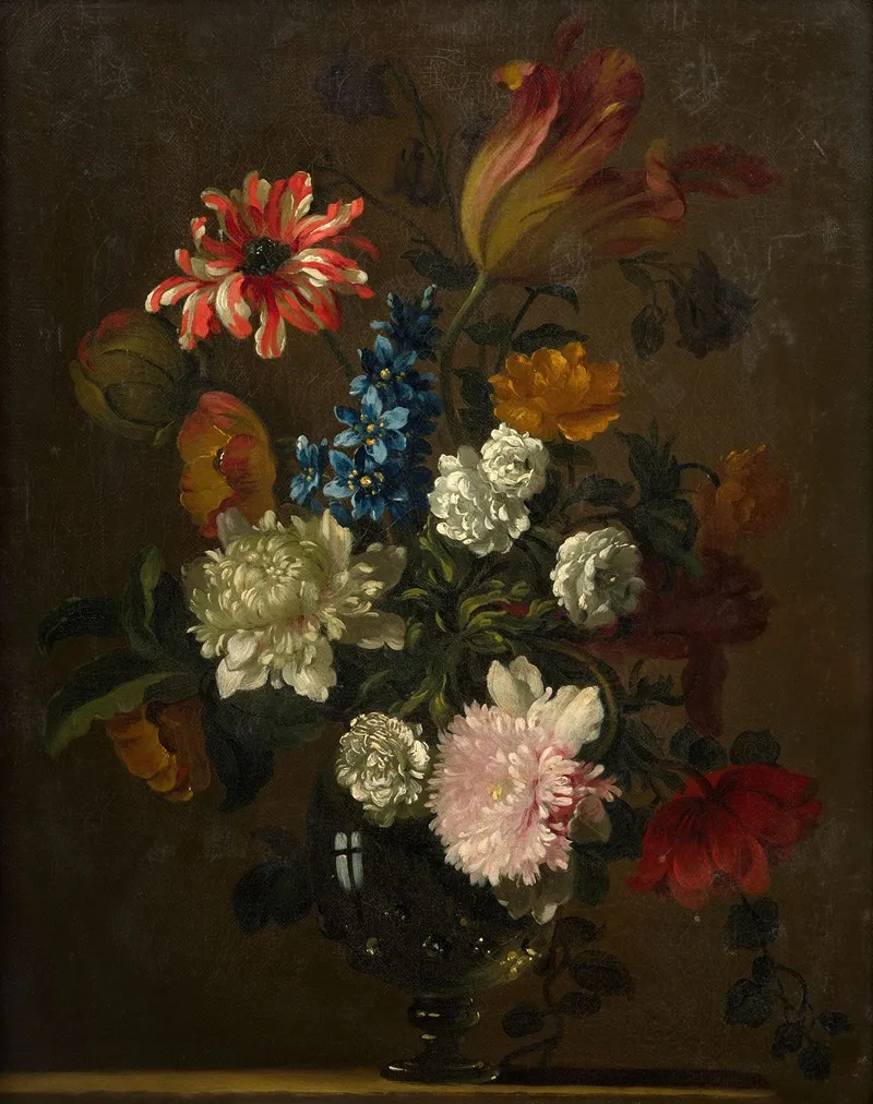 Vase Of Flowers 20 Wall Art by Jean-Baptiste Blain De Fontenay - High-Resolution Digital Print
