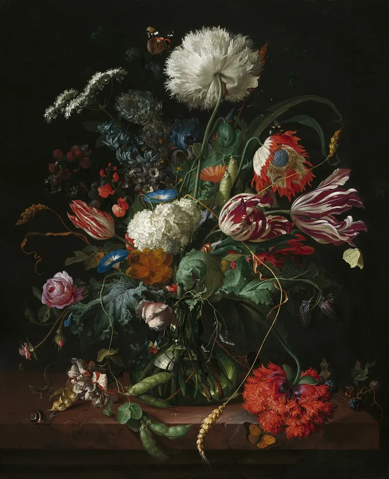 Vase Of Flowers 2 Wall Art by Jan Davidsz de Heem - High-Resolution Digital Print