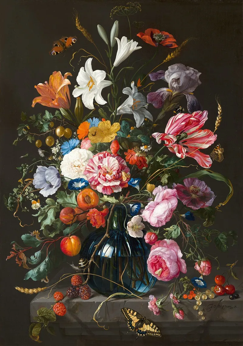 Vase Of Flowers 3 Wall Art by Jan Davidsz de Heem - High-Resolution Digital Print