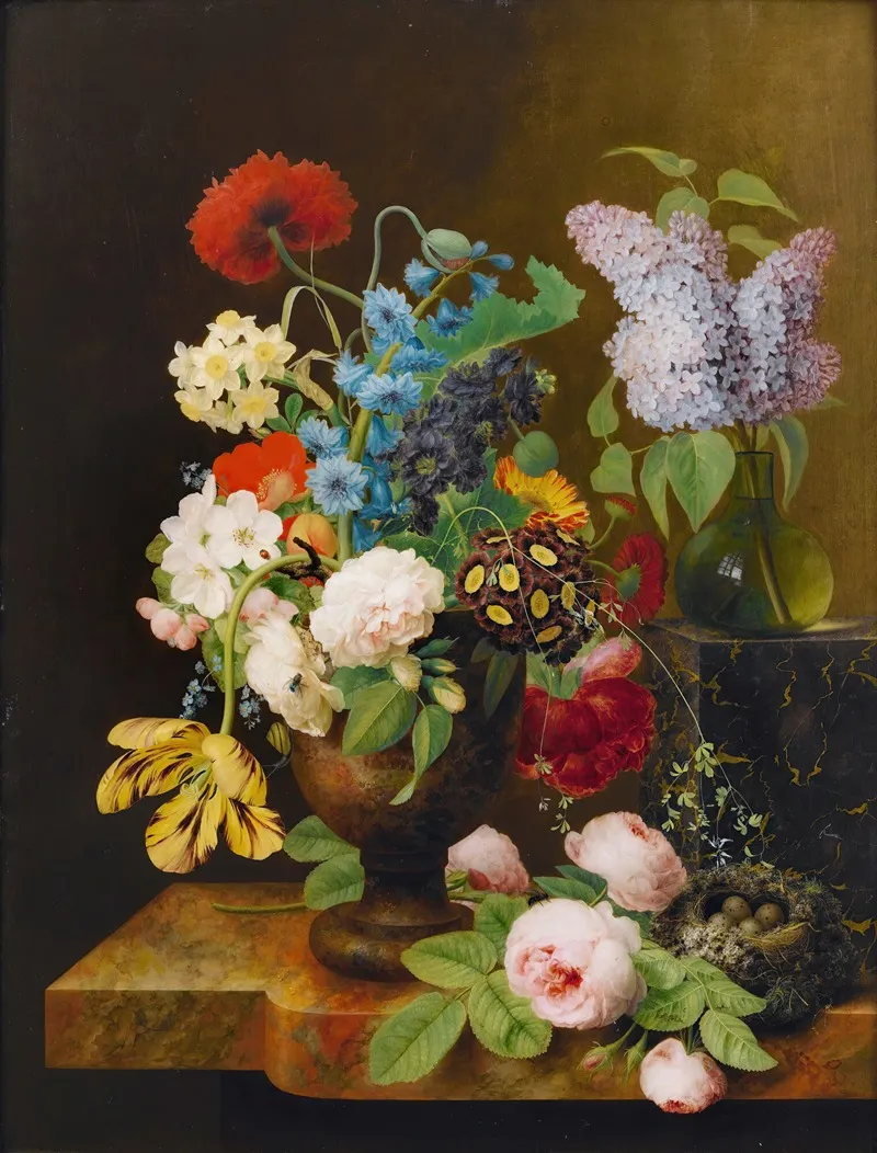 Vase Of Flowers 6 Wall Art by George Frederik Ziesel - High-Resolution Digital Print