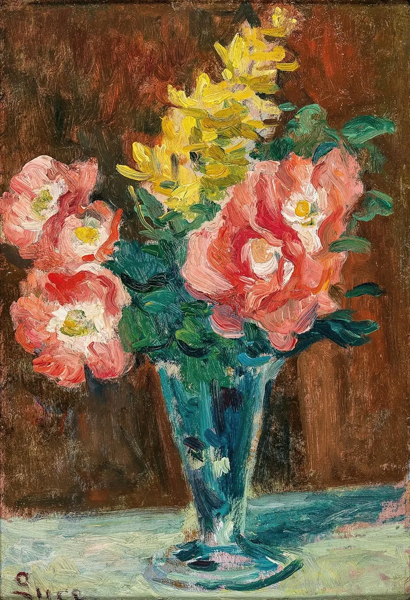 Vase With Flowers 2 Wall Art by Maximilien Luce - High-Resolution Digital Print