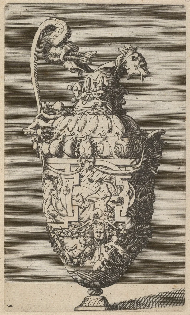 Vase With Helios Or Phaeton On The Chariot Of The Sun Wall Art by René Boyvin - High-Resolution Digital Print