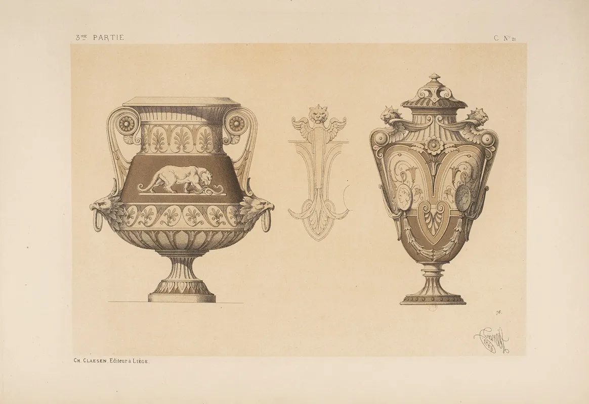 Vases Pour Ceramique Genre Neo Grec Wall Art by Michel Liénard - High-Resolution Digital Print