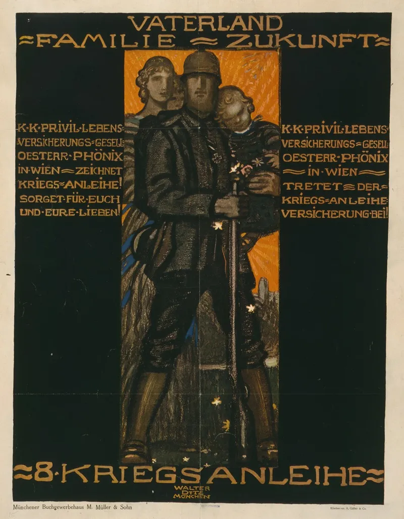 Vaterland Familie Zukunft 8 Kriegsanleihe Wall Art by Walter Ditz - High-Resolution Digital Print