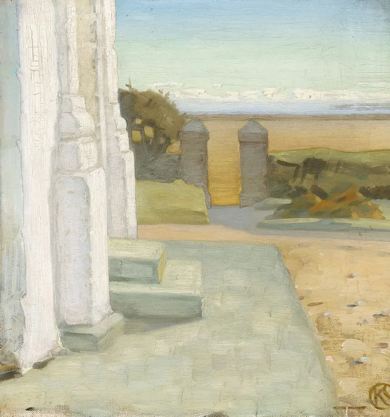 Ved En Kirke Wall Art by Knud Sinding - High-Resolution Digital Print
