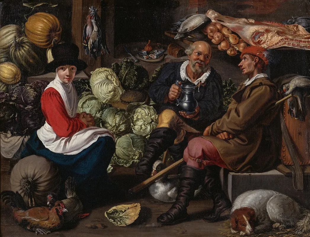 Vegetable Sellers Wall Art by School of Willem Pieterszoon Buytewech - High-Resolution Digital Print
