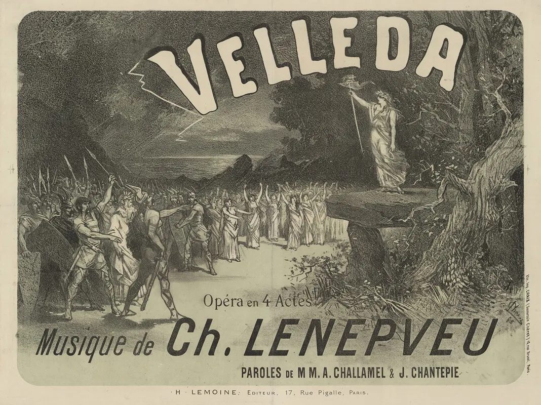 Velleda Opera En 4 Actes Musique De Ch Lenepveu Paroles De M M A Chalamel J Chantepie Wall Art by Jules Chéret - Canvas Print