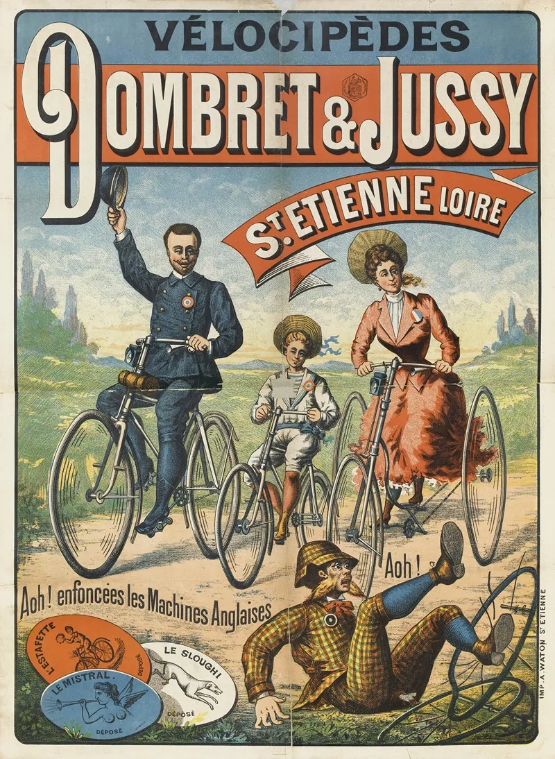 Velocipedes Dombret And Jussy St Etienne Loire Wall Art by Anonymous - High-Resolution Digital Print