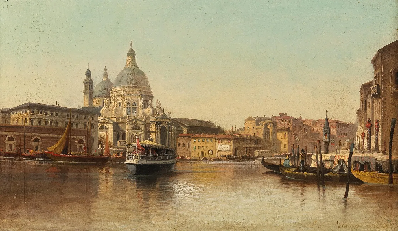 Venedig Kanal Grande Mit Blick Auf Santa Maria Della Salute