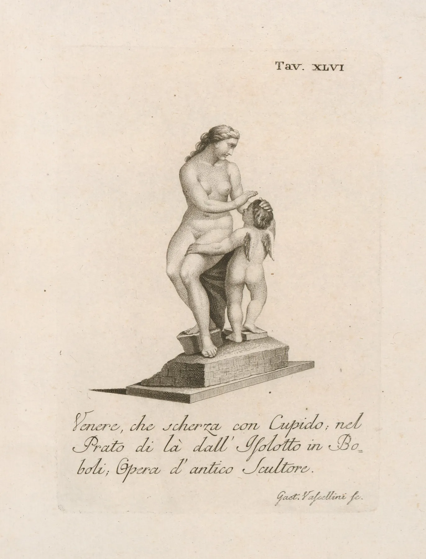 Venere Che Scherza Con Cupido Nel Prato Di La Dallisolotto In Boboli Wall Art by Gaetano Vascellini - High-Resolution Digital Print