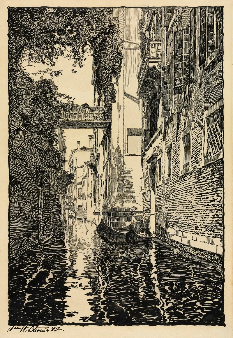 Venetian Canal 5 Wall Art by William Wentworth Stevens - High-Resolution Digital Print