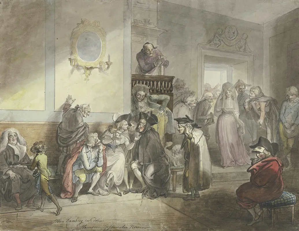 Venetian Casino Wall Art by Johann Heinrich Ramberg - High-Resolution Digital Print