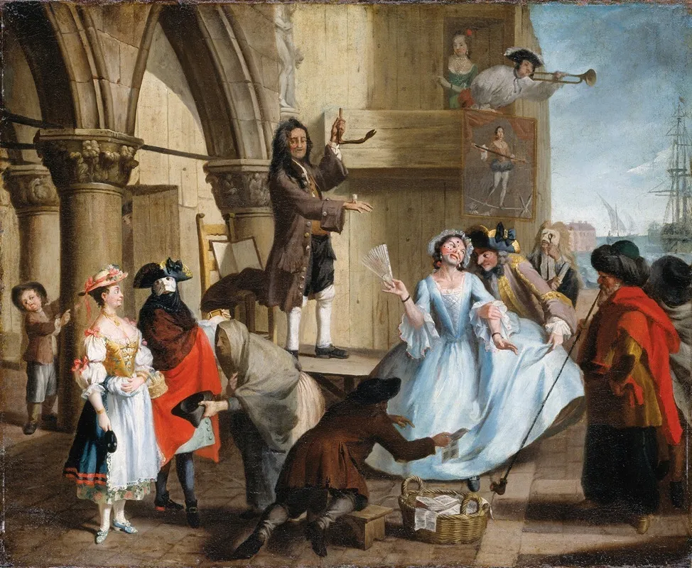 Venetian Jugglers In Front Of The Palace Of The Doge Wall Art by Venetian Master 18th Century - High-Resolution Digital Print