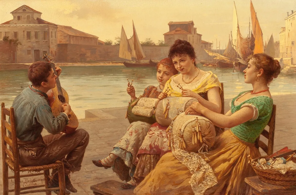 Venetian Lacemakers Wall Art by Antonio Ermolao Paoletti - High-Resolution Digital Print