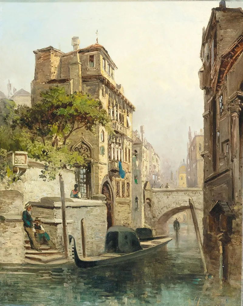 Venetian Scene 6 Wall Art by Theodor Freiherr von Ehrmanns - High-Resolution Digital Print