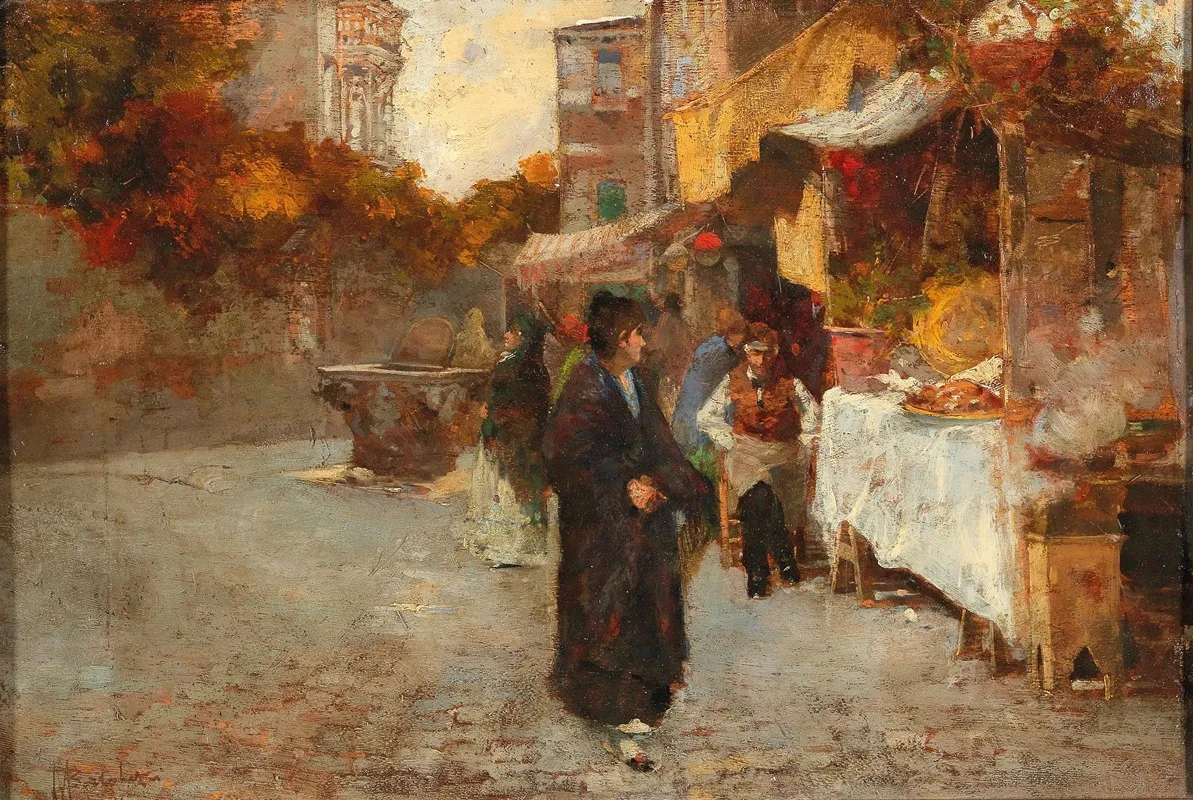 Venetian Street Scene Wall Art by Camillo Bortoluzzi - High-Resolution Digital Print