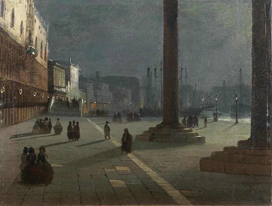 Venezia Molo Di San Marco Wall Art by Ippolito Caffi - High-Resolution Digital Print