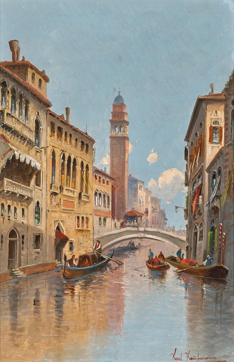 Venice A View Of A Canal 2 Wall Art by Karl Kaufmann - High-Resolution Digital Print