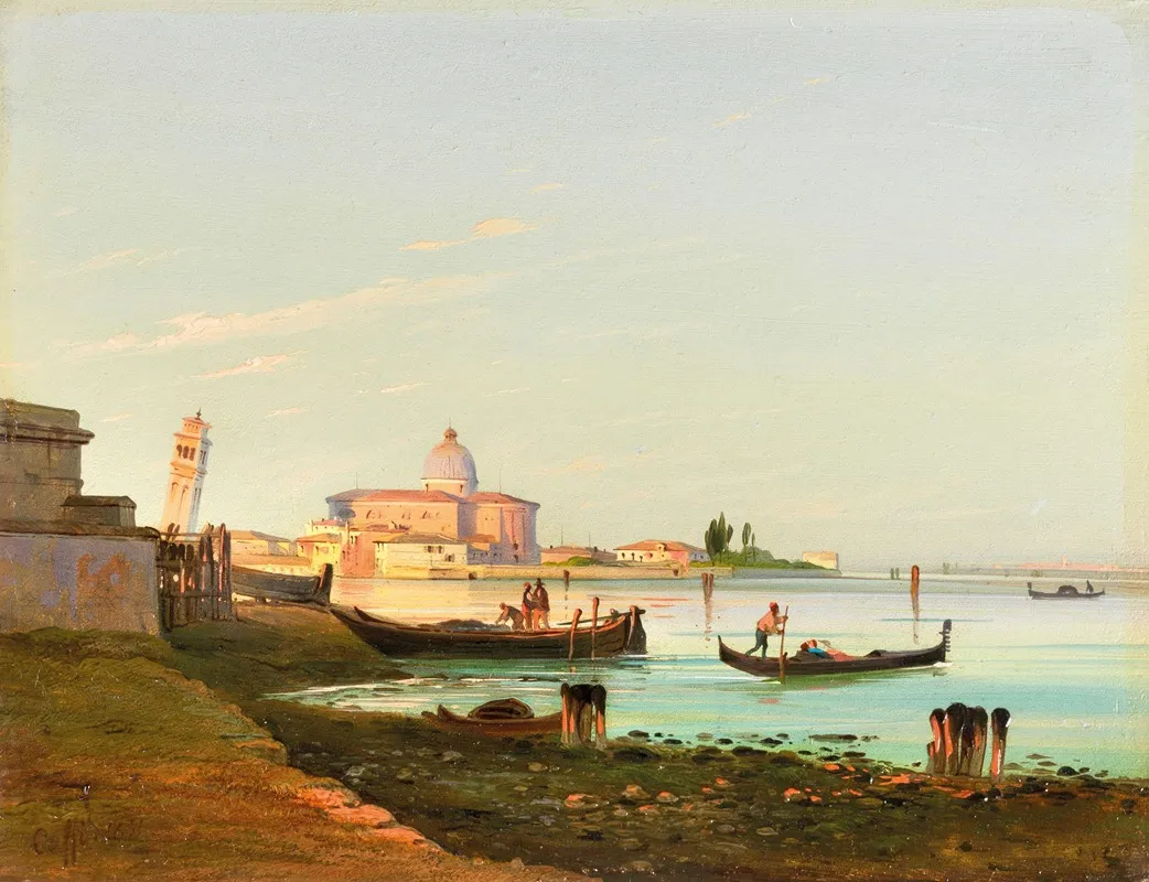 Venice A View Of San Pietro Di Castello Wall Art by Ippolito Caffi - High-Resolution Digital Print