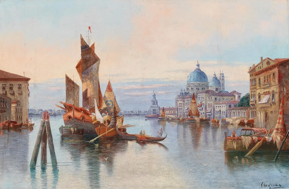 Venice A View Of Santa Maria Della Salute 2 Wall Art by Karl Kaufmann - High-Resolution Digital Print