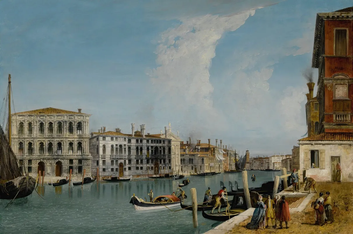 Venice A View Of The Grand Canal With Ca Pesaro And Palazzo Foscarini Giovanelli From The Campiello Of The Palazzo Gussoni