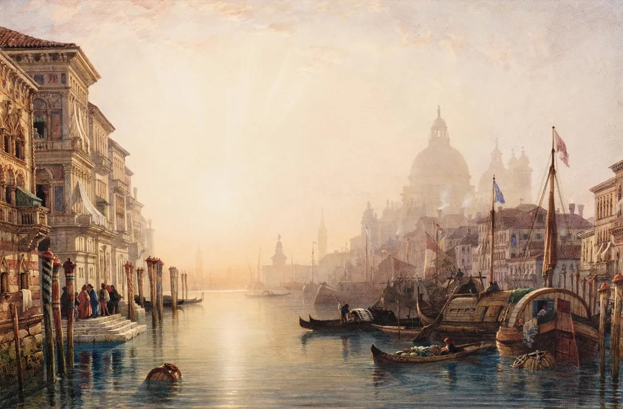 Venice A View Of The Grand Canal With Santa Maria Della Salute And Punta Della Dogana