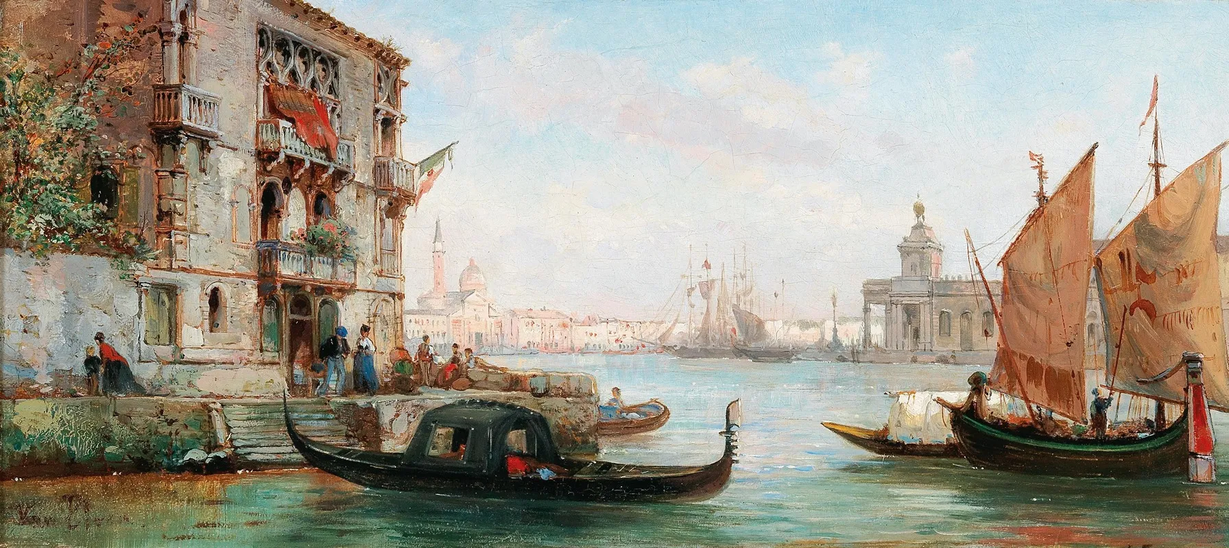 Venice A View Of The Liberia From The Grand Canal Wall Art by Pierre Tetar van Elven - High-Resolution Digital Print