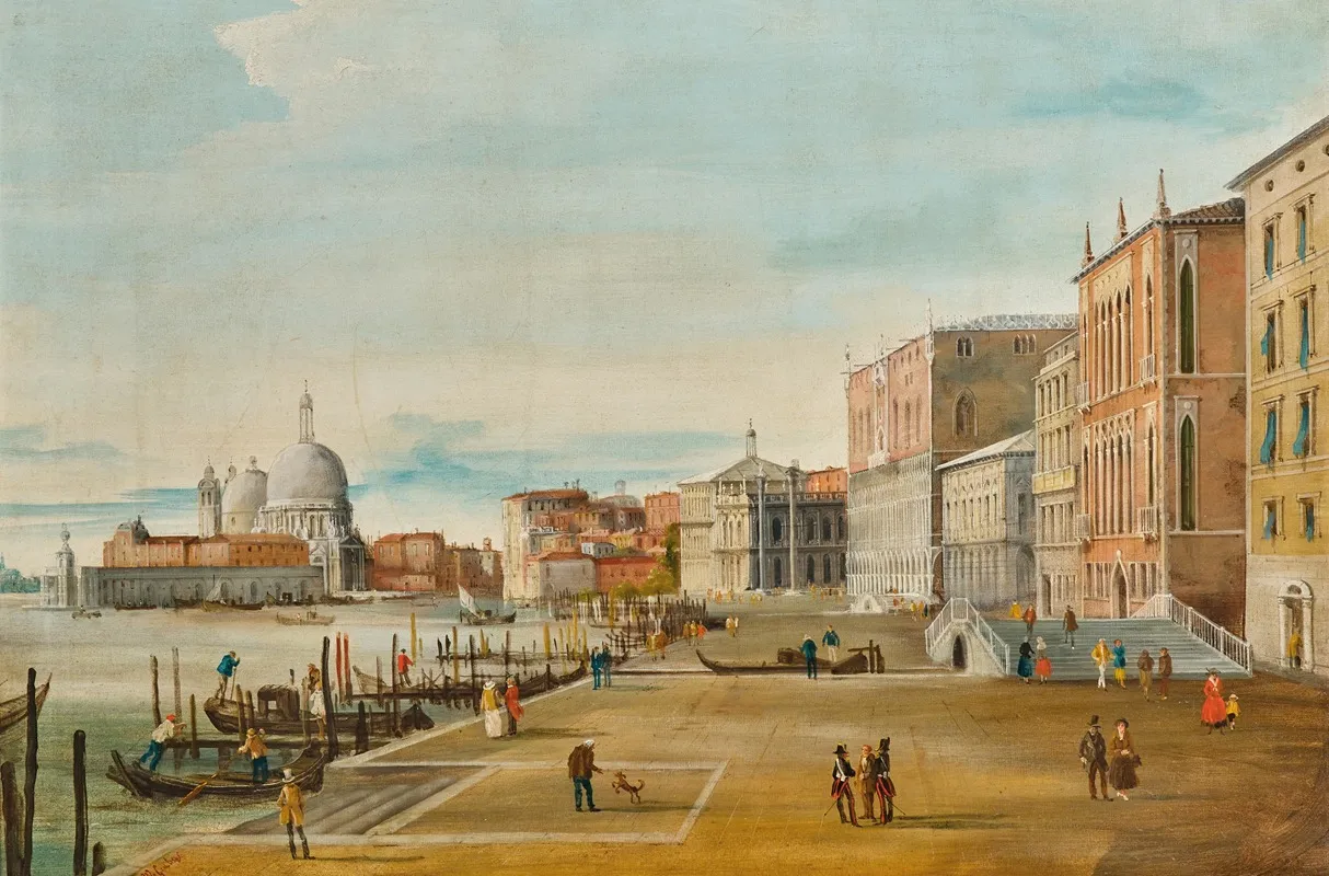 Venice A View Of The Molo And Santa Maria Della Salute In The Background Wall Art by Marco Grubacs - High-Resolution Digital Print