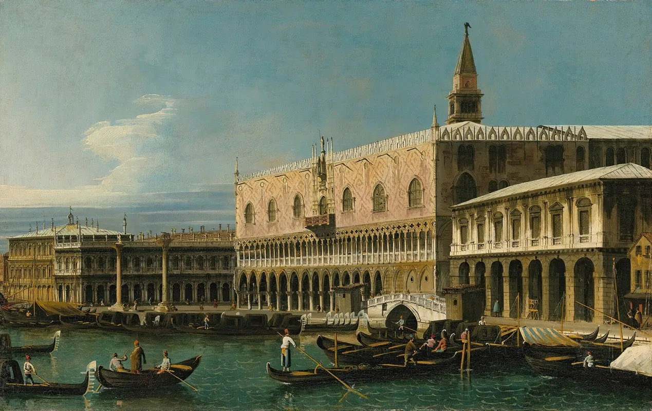Venice A View Of The Molo Looking West With The Palazzo Ducale And South Side Of The Piazzetta