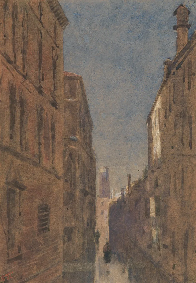Venice By Moonlight Palazzo San Buonnodi A San Paolo Wall Art by George Price Boyce - High-Resolution Digital Print