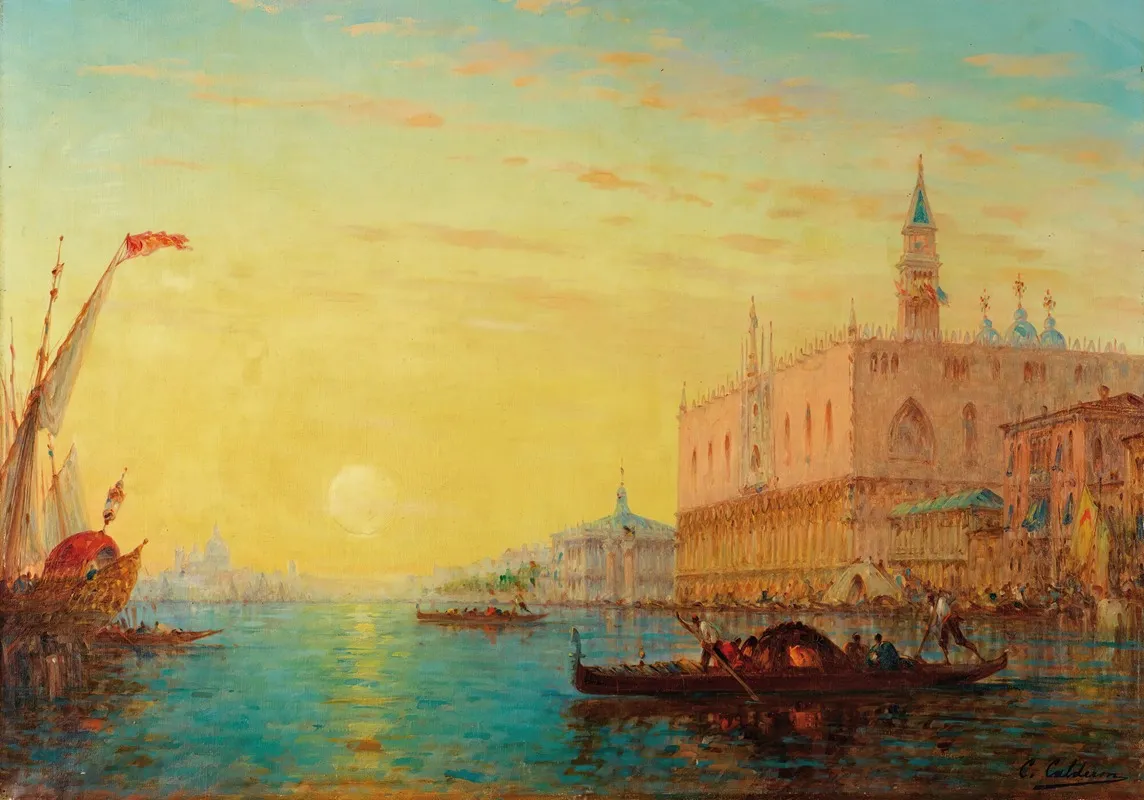 Venice By Sundown Wall Art by Charles Clement Calderon - High-Resolution Digital Print