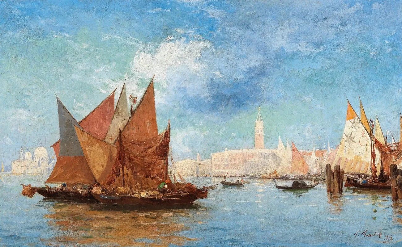 Venice Fishing Boats In The Bacino Di San Marco