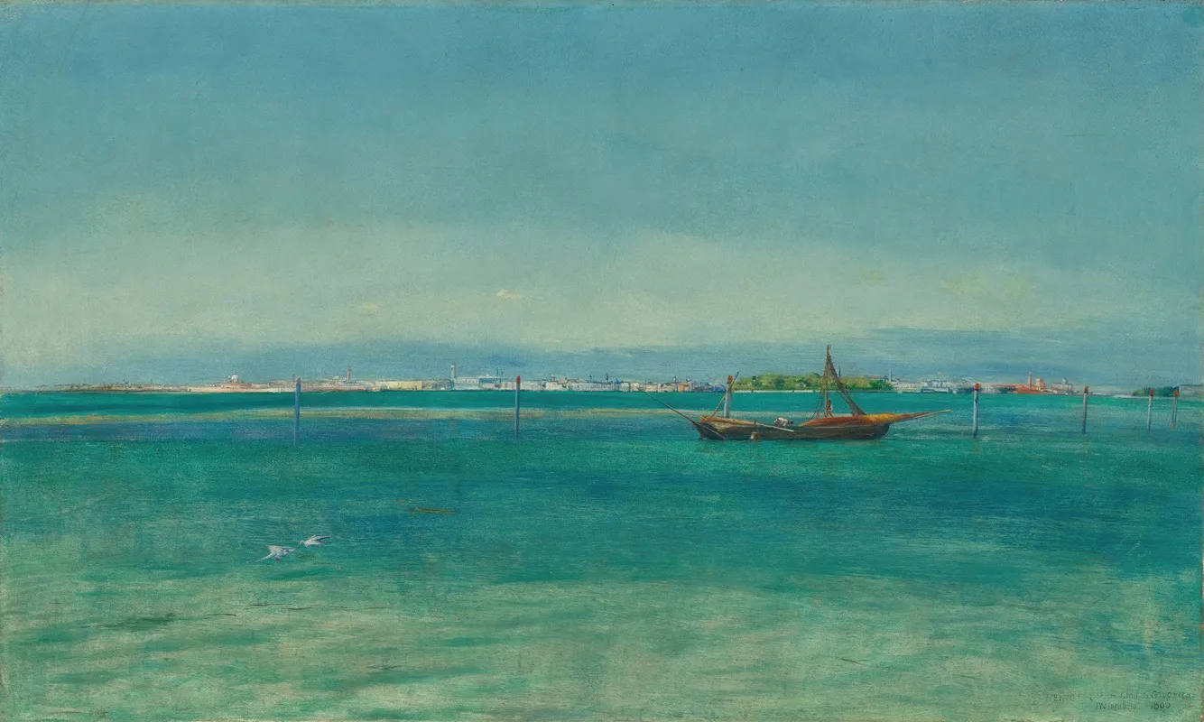 Venice From The Lido To Giudecca Wall Art by John William Inchbold - High-Resolution Digital Print