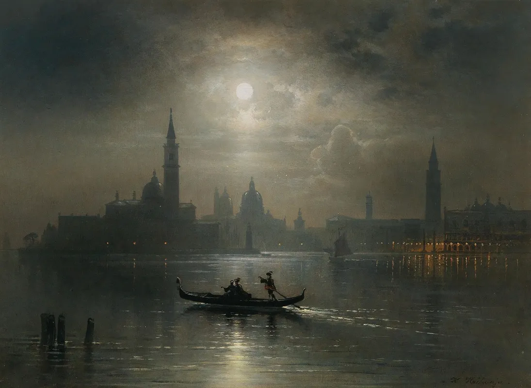 Venice Full Moon Over Santa Maria Salute