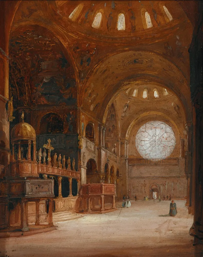 Venice Interior View Of The Basilica Di San Marco 2 Wall Art by Carlo Canella - High-Resolution Digital Print