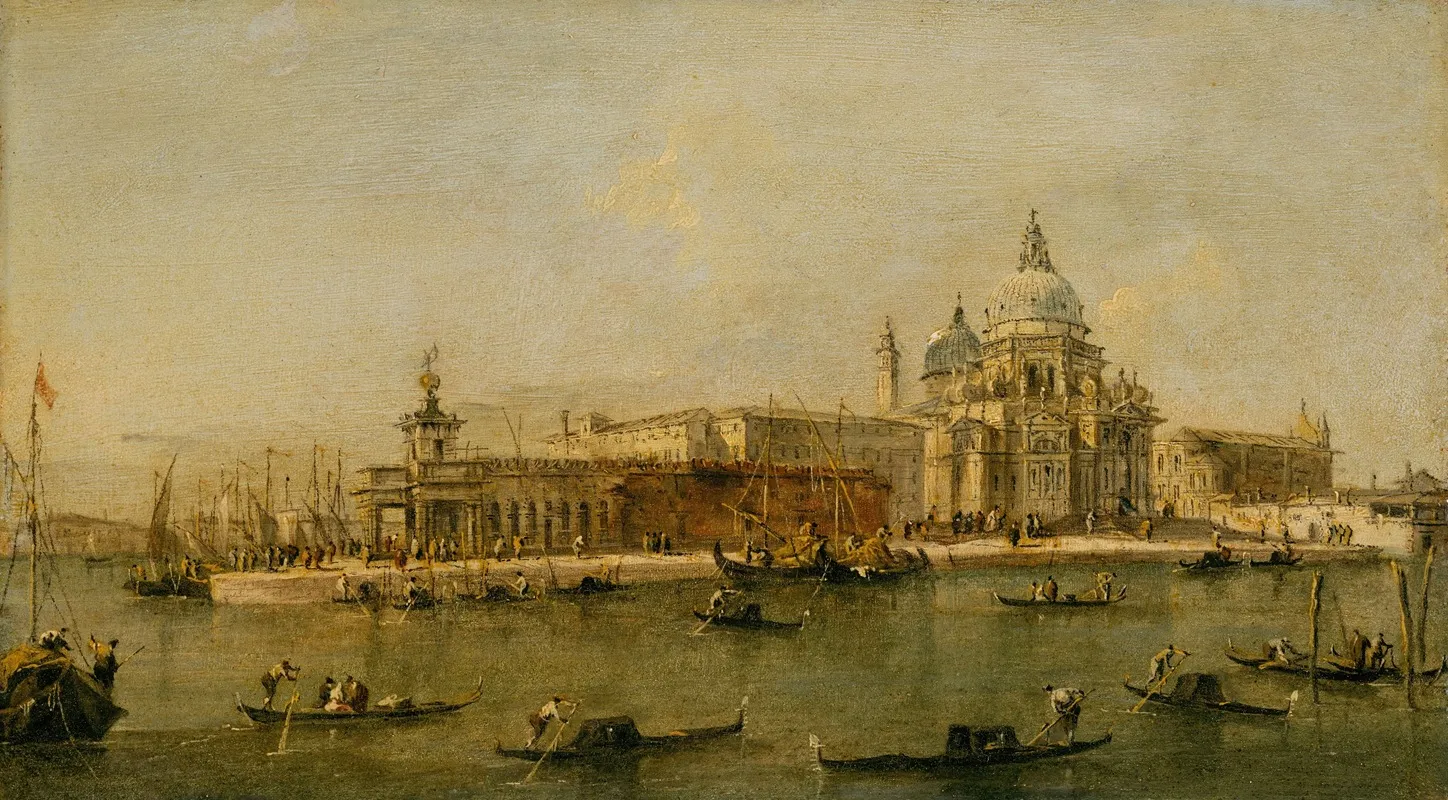 Venice The Dogana And Santa Maria Della Salute Wall Art by Workshop of Francesco Guardi - High-Resolution Digital Print