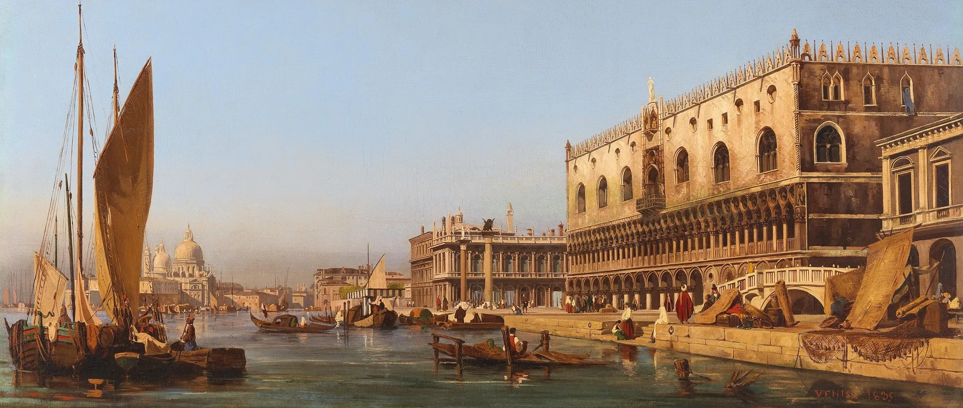 Venice The Doges Palace And The Molo Wall Art by Ippolito Caffi - High-Resolution Digital Print