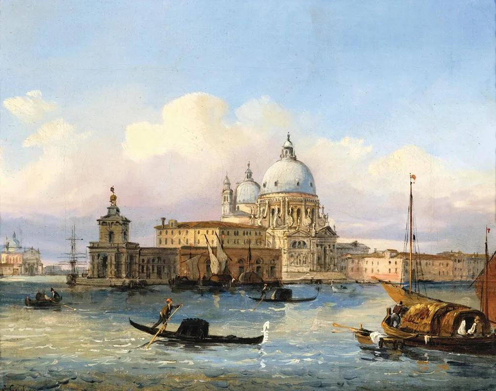 Venice The Entrance To The Canal Grande With Santa Maria Della Salute And Punta Della Dogana Wall Art by Carlo Grubas - High-Resolution Digital Print