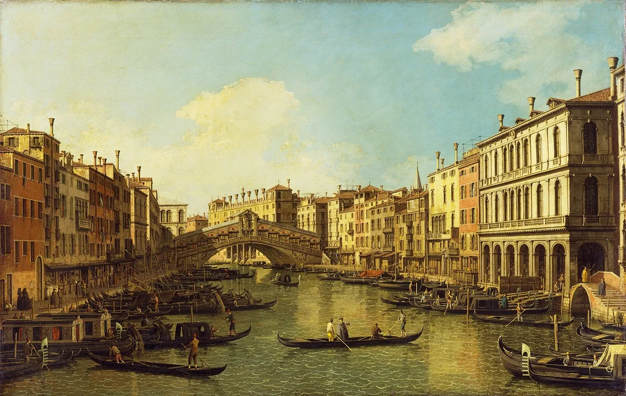 Venice The Grand Canal From The Palazzo Dolfin Manin To The Rialto Bridge