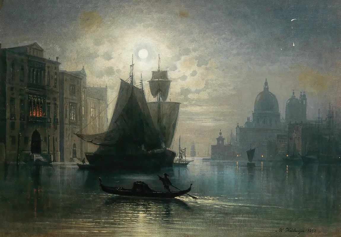 Venice The Grand Canal In The Moonlight 2