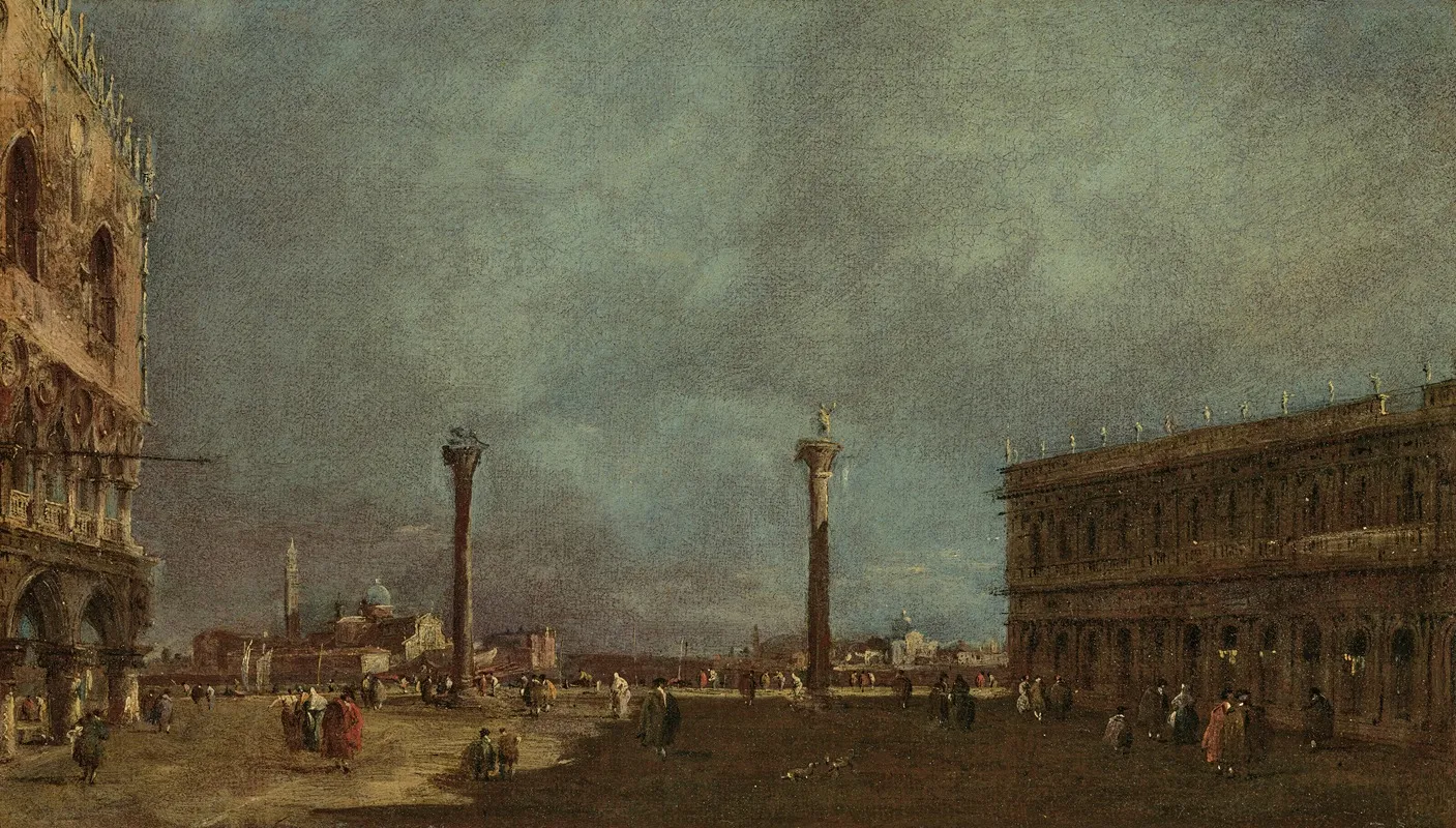 Venice The Piazzetta Looking South With A View Of The Doges Palace And The Biblioteca Marciana The Island Of San Giorgio Maggiore Beyond Wall Art by Francesco Guardi - High-Resolution Digital Print