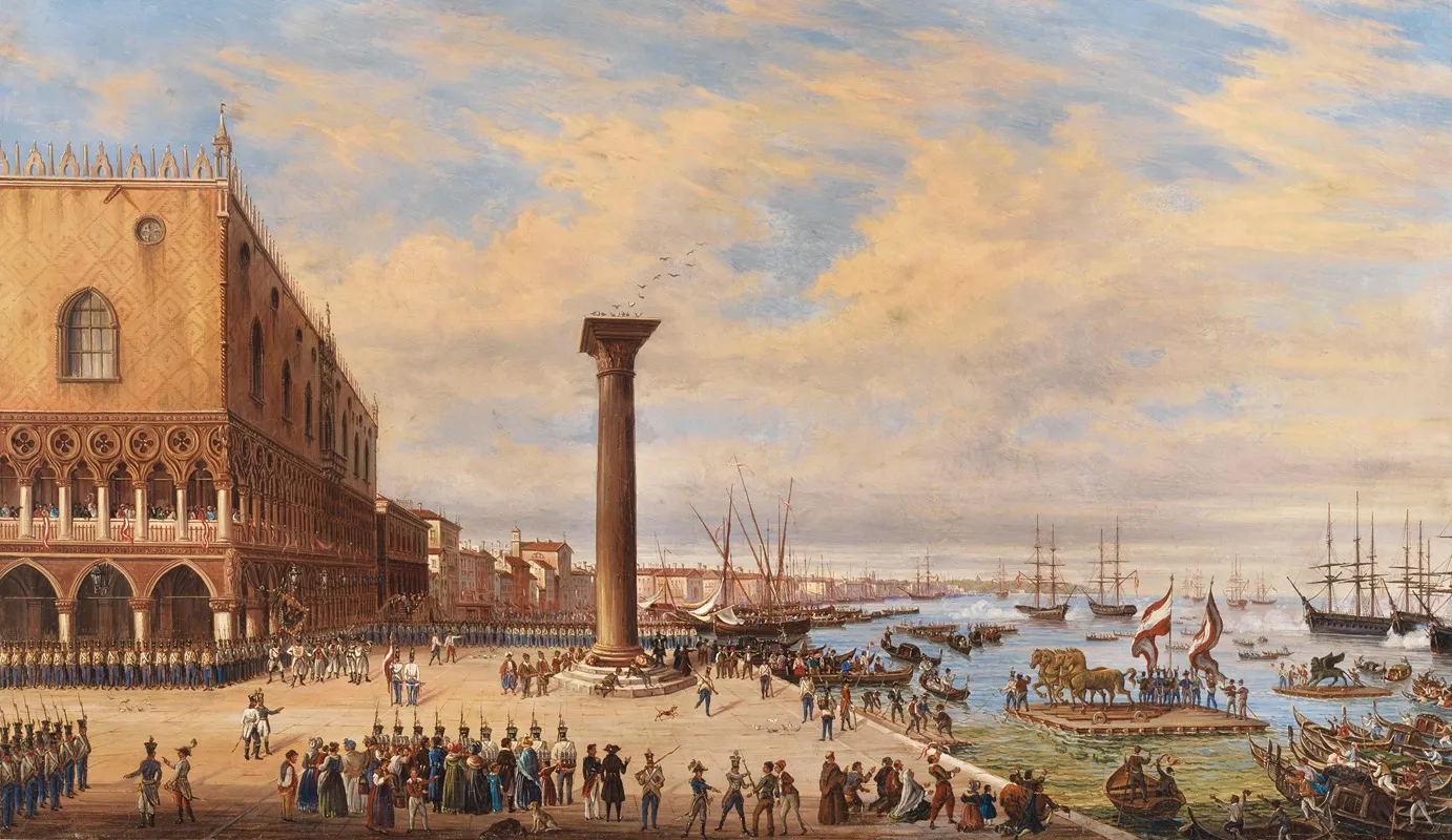 Venice The Return Of The Quadriga Of St Mark And The The Winged Lion