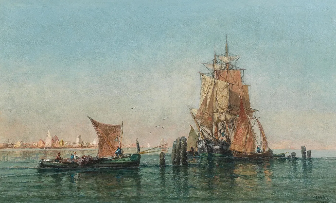 Venice Trading Vessels In The Lagoon