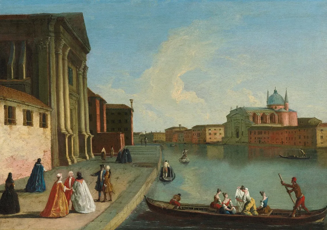 Venice View Of San Giorgio Maggiore From The Church Of The Holy Spirit Wall Art by Johan Richter - High-Resolution Digital Print