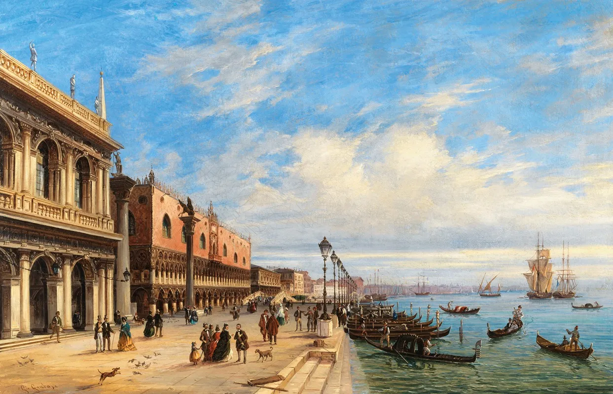 Venice View Of The Molo With The Libreria And The Doges Palace