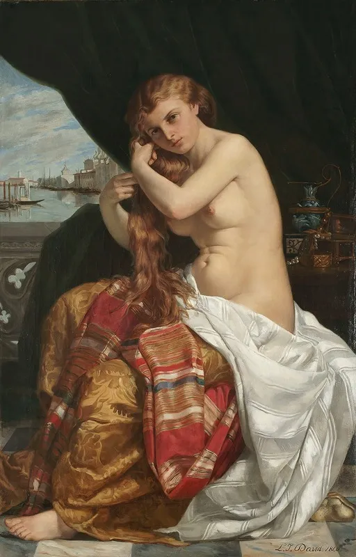 Venitienne A Sa Toilette Wall Art by Jacques-Louis-Jules David - High-Resolution Digital Print